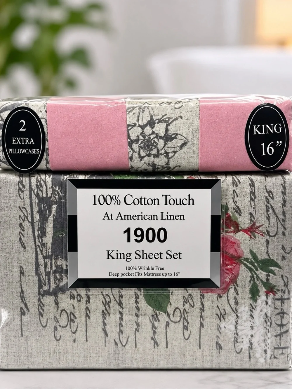 1900 King Sheet Set in Pink